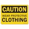 Signmission OSHA Caution Decal, Wear Protective Clothing, 10in X 7in Decal, 7" H, 10" W, Landscape OS-CS-D-710-L-19257 - alternate 1